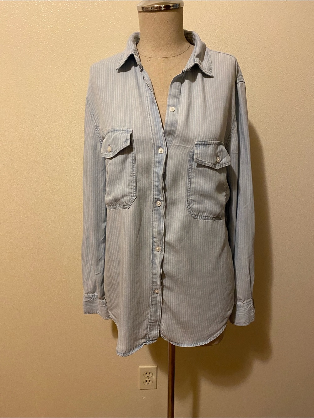 Rails Light Blue Stripe Button-Up Shirt